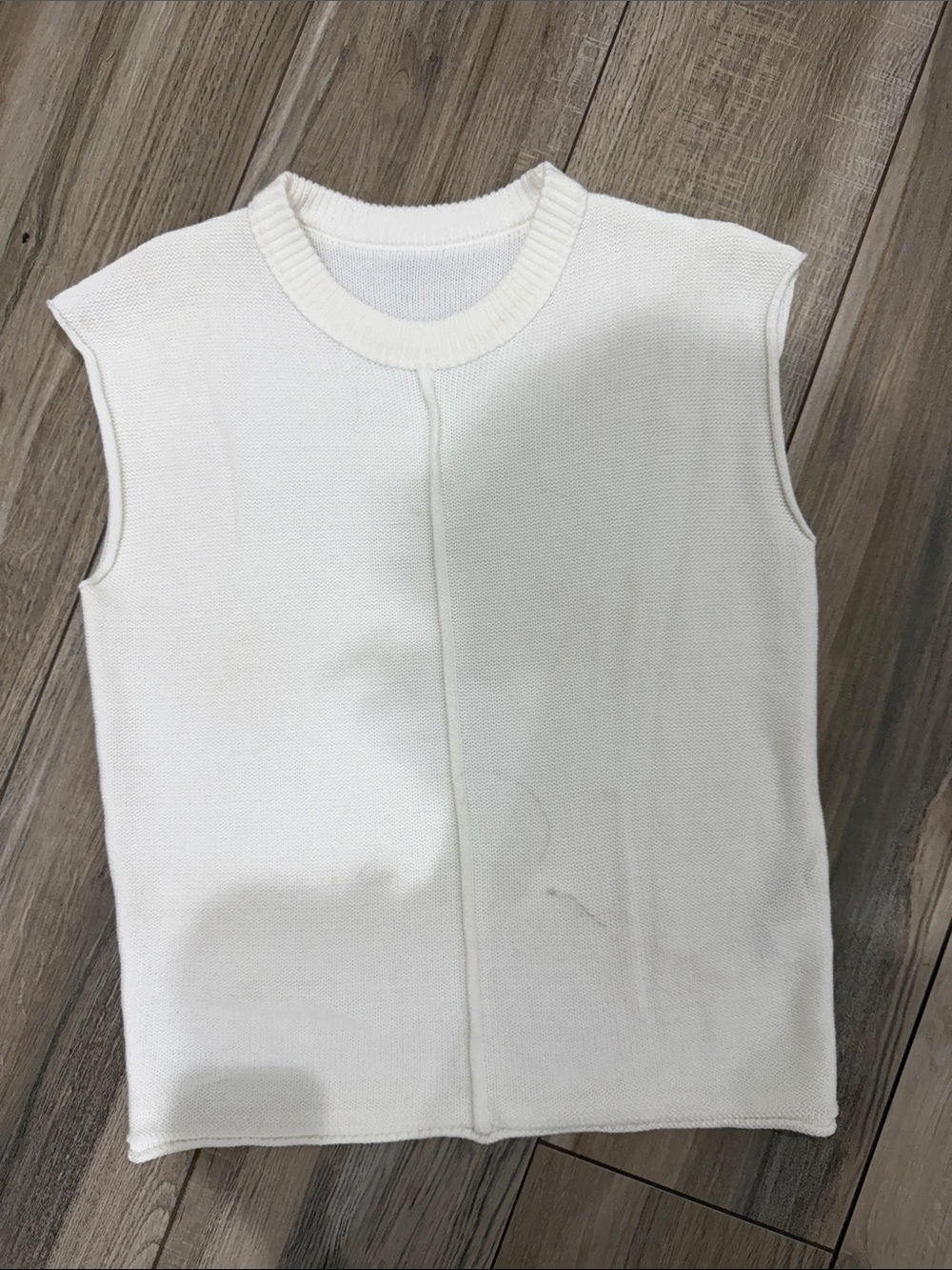 Sleeveless Knit Top - White